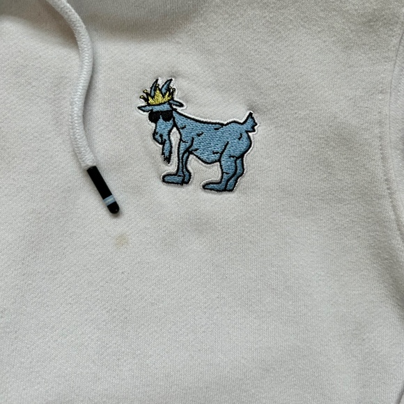 GOAT USA OG Goat Embroidered Hoodie Size Medium – White - Picture 2 of 6
